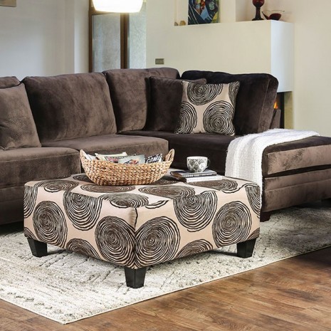 Brown sectional sofa with ottoman sale