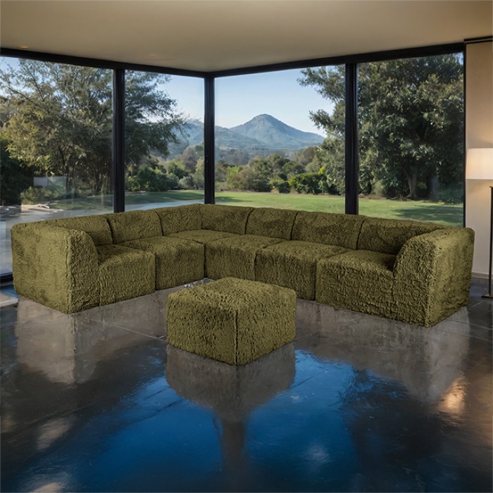 Furniture of America Nappi Large LSectional w/ Ottoman
