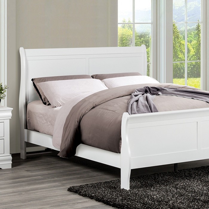 Louis Philippe III White Queen Bed