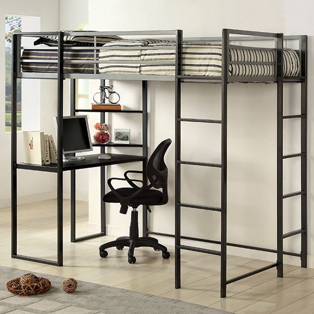 Twin bed with desk attached cheap