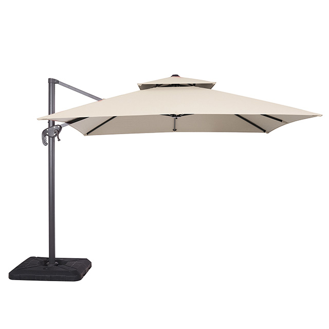 Furniture of America Hero 10 Ft Square Umbrella w/ Double Top + 37" Large Base