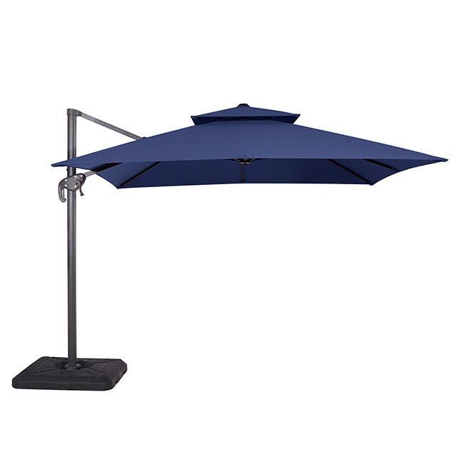 Furniture of America Hero 10 Ft Square Umbrella w/ Double Top + 37" Large Base