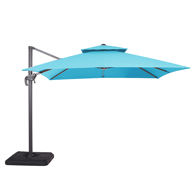 Furniture of America Hero 10 Ft Square Umbrella w/ Double Top + 37" Large Base